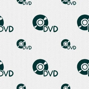 Dvd icon sign. Seamless pattern with geometric texture. Vector Stock Illustration