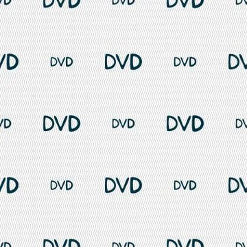 Dvd icon sign. Seamless pattern with geometric texture. Vector Stock Illustration