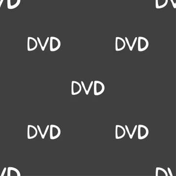 Dvd icon sign. Seamless pattern on a gray background. Vector Stock-Illustration