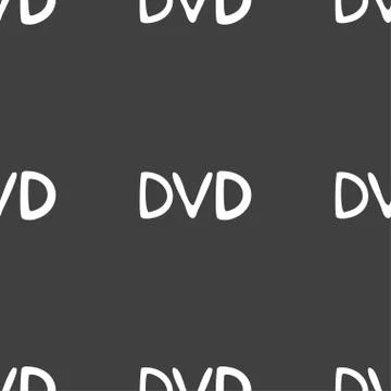 Dvd icon sign. Seamless pattern on a gray background. Vector Stock-Illustration