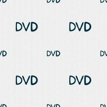 Dvd icon sign. Seamless pattern with geometric texture. Stock Illustration