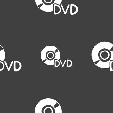 Dvd icon sign. Seamless pattern on a gray background. Stock-Illustration