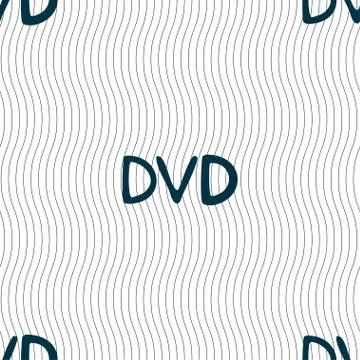 Dvd icon sign. Seamless pattern with geometric texture. Illustrazione stock