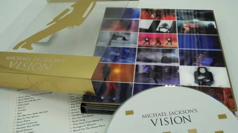 DVD of Michael Jackson VISION with the collection of his best video clips Stock Footage 132361266