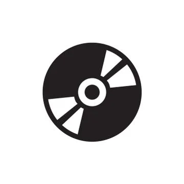DVD or CD Icon In Flat Style Vector Icon For Apps, UI, Websites. Black Icon V Stock Illustration