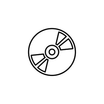 DVD or CD Line Icon In Flat Style Vector Icon For Apps, UI, Websites. Stock Illustration