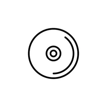 DVD or CD Line Icon In Flat Style Vector Icon For Apps, UI, Websites. Stock Illustration