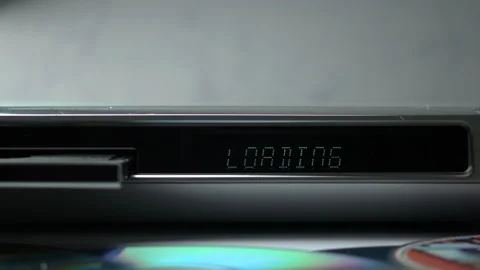 DVD Player Display. Eject Tray And Extract Disc In DVD-player. Male Hand Remove  스톡 동영상 135613501