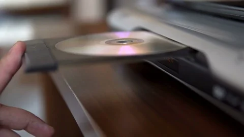 DVD player insert disc and close tray Stock Footage 78404727