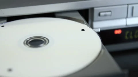 DVD Player-Open &amp; close DVD close up MVI-4705 Stock Footage 1042436