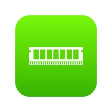 DVD RAM module for the personal computer icon digital green Illustrazione stock
