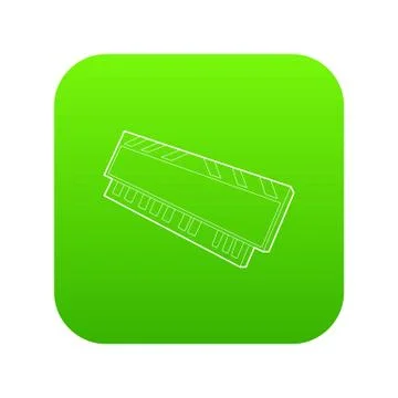 DVD RAM module for the personal computer icon green vector イラスト素材
