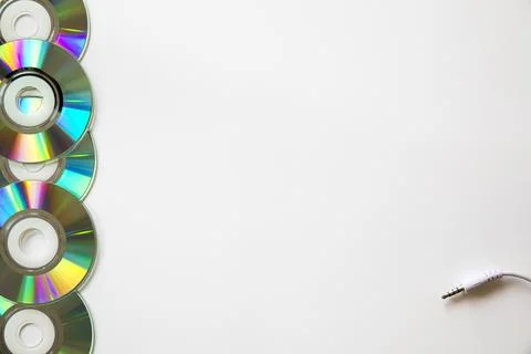DVD stacker isolated on white background with a jack connector Stock Photos