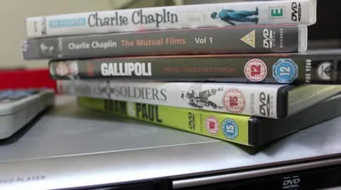 DVDs and player Video stock 11407587