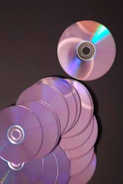 Dvds or cds vertical Stock-Fotos