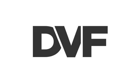 DVF logo design template with strong and modern bold text. Initial based ve.. イラスト素材