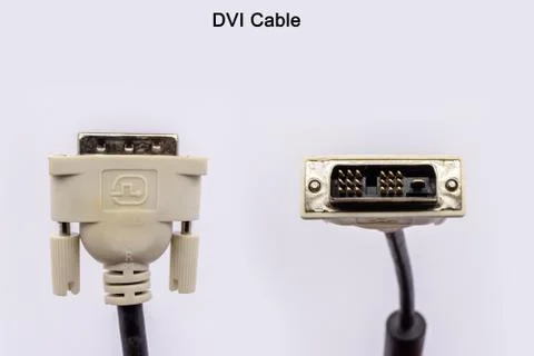 DVI Cable connector. white DVI monitor connector isolated on white background Foto stock