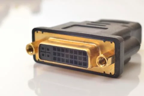 DVI cable (slot) Stock Photos