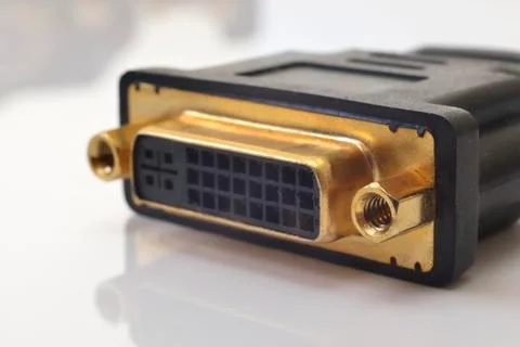 DVI cable (slot) Stock Photos
