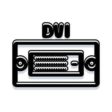 Dvi computer connector transmitting digital visual interface signal Illustrazione stock