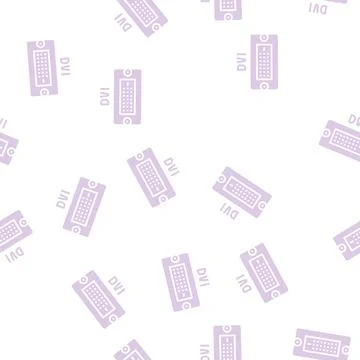 Dvi computer port glyph seamless pattern Stock Illustration