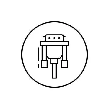 Dvi, connector icon. Simple line, outline vector elements of connectors and Stock Illustration