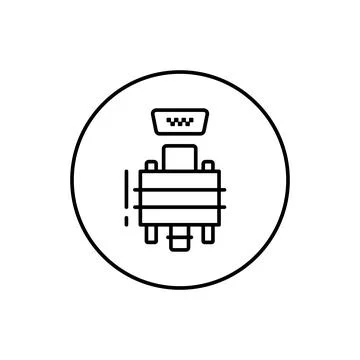 Dvi, connector icon. Simple line, outline vector elements of connectors and Stock Illustration
