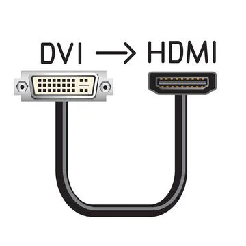 DVI to HDMI hardware interface cable Stock Illustration