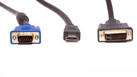 DVI HDMI VGA cables Stock Footage 305406339