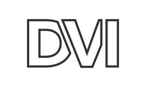 DVI logo design template with strong and modern bold text. Initial based ve.. 스톡 일러스트