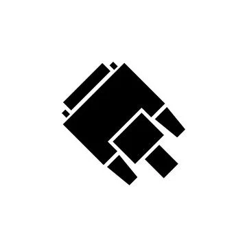DVI or VGA Cable, Video Plug Connector Solid Flat Vector Icon Isolated on Whi Stock Illustration
