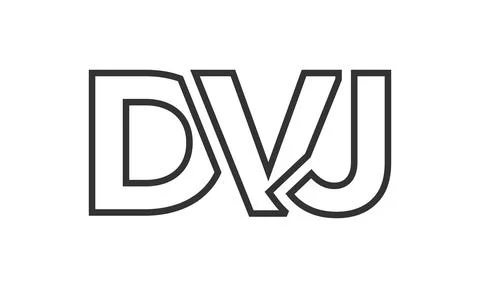 DVJ logo design template with strong and modern bold text. Initial based ve.. Stock Illustration