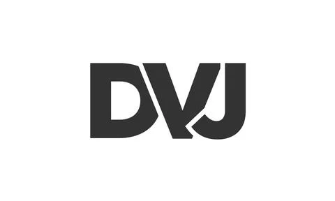DVJ logo design template with strong and modern bold text. Initial based ve.. Stock Illustration