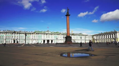 Dvortsovaya or Palace Square in St. Petersburg, Russia Stock Footage 58619003