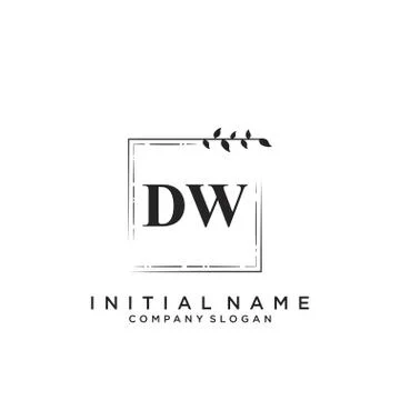 DW Initial handwriting logo design Stock Illustration