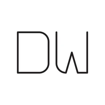 Dw initial letter vector logo icon Stock Illustration