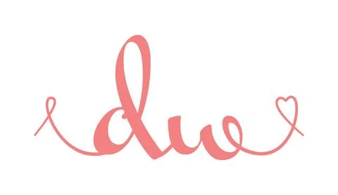 DW initial wedding monogram calligraphy vector illustration. Hand drawn let.. Stock Illustration