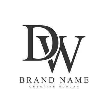 DW trendy logotype template. Initial letter d and w classic font style. Cre.. Stock Illustration