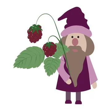 Dwarf characters. Cute, funny gnomes with a beard. Stock Illustration