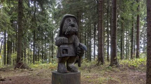 Dwarf figure in Forest 写真素材