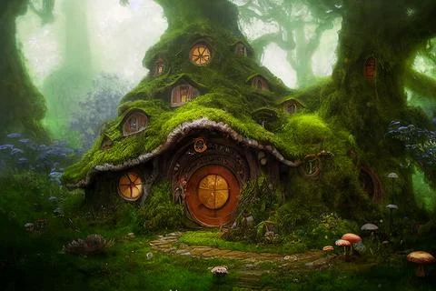 Dwarf or gnome house Stock Illustration