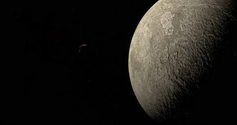 Dwarf Planet 28978 Ixion orbiting in the outer space with Pluto planet Stock Footage 219923890