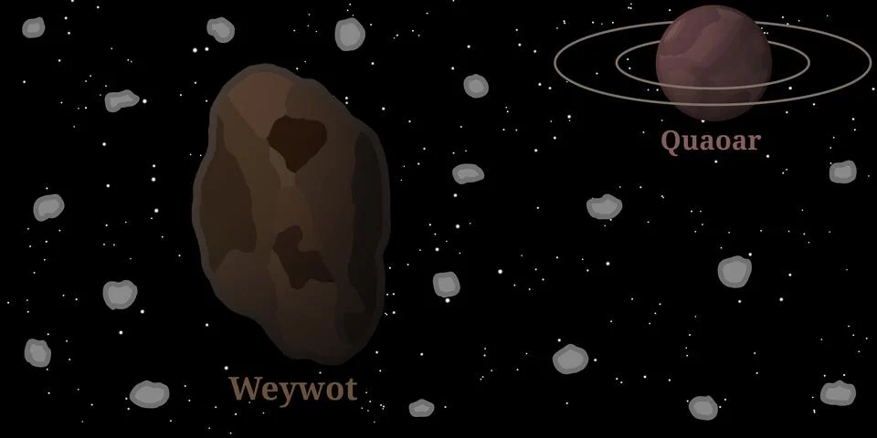 Dwarf Planet Candidate Quaoar's Moon Illustration (Weywot) Stock Illustration
