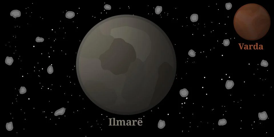 Dwarf Planet Candidate Varda's Moon Illustration (Ilmarë) Stock Illustration