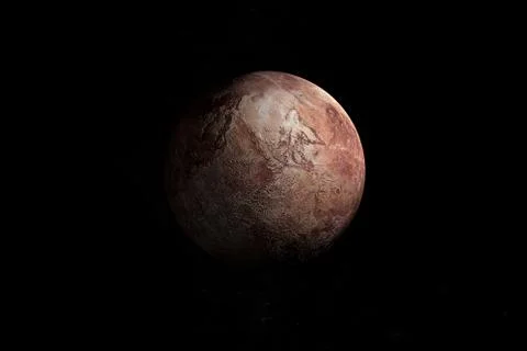 Dwarf planet Makemake rotating in loop. 3d render Stock Illustration