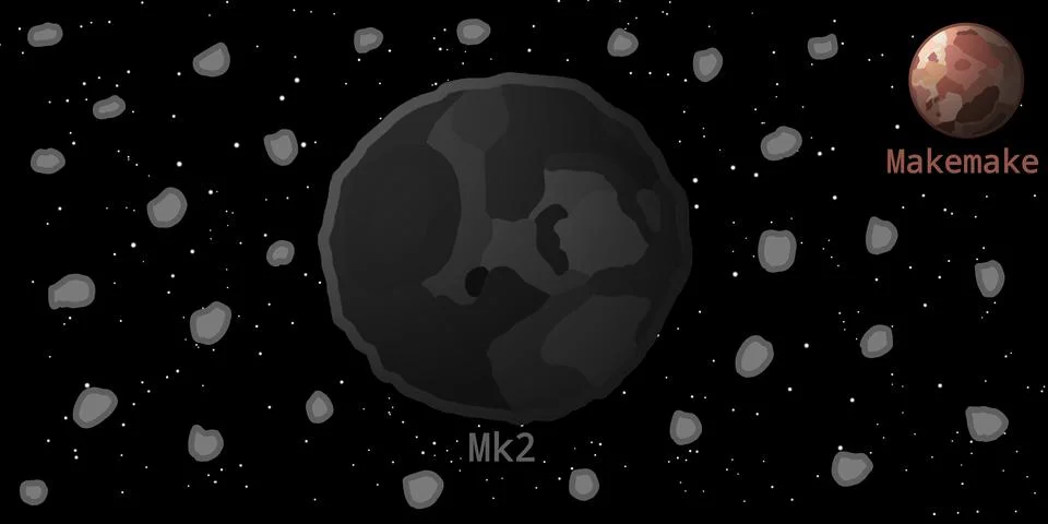 Dwarf Planet Makemake's Moon Illustration (Mk2) Stock Illustration
