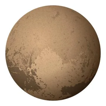 Dwarf Planet Pluto, Isolated on White Stock Illustration