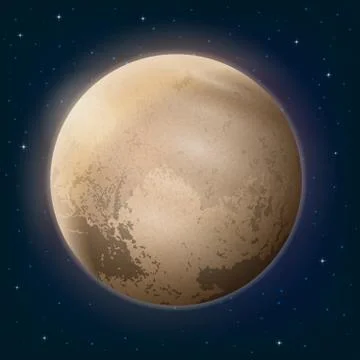 Dwarf Planet Pluto in Space Stock Illustration