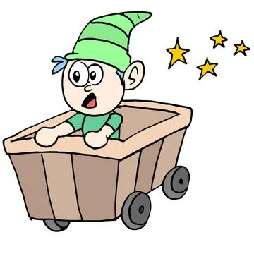A dwarf is riding a glance Stock Illustration