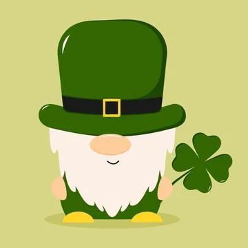 Dwarf for St. Patrick's Day. Irish dwarf in a green hat. Vector illustration Stock Illustration